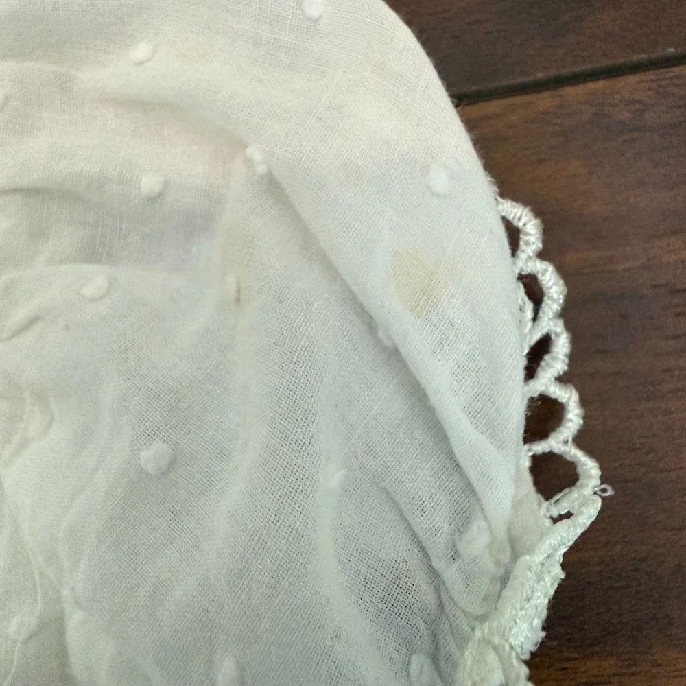 Apple‎ Bottoms Girls White Swiss Dot One Shoulder Ruffle Dress Size 4 Cotton Y2K